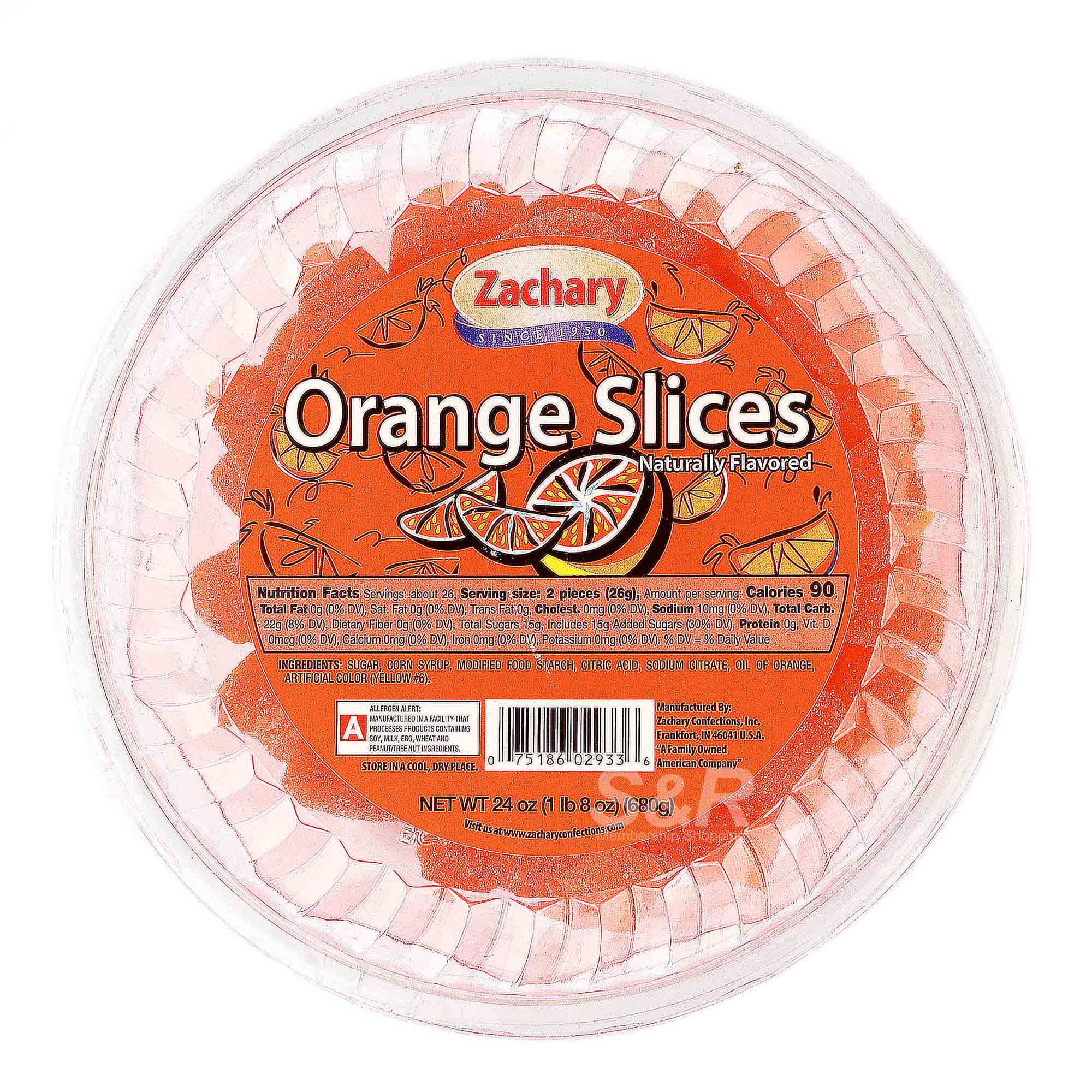 Zachary Orange Slices Gummy Candies 680g Zachary Orange Slices Gummy Candies 680g